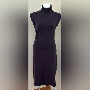 DIANE VON FURSTENBERG English Violet Turtleneck Sleeveless Body Con Dress Sz 12